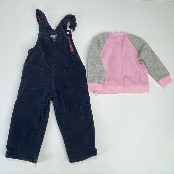 Baby kid bundle 18 Months overall and sweater blue and pink - Picture 3 of 16